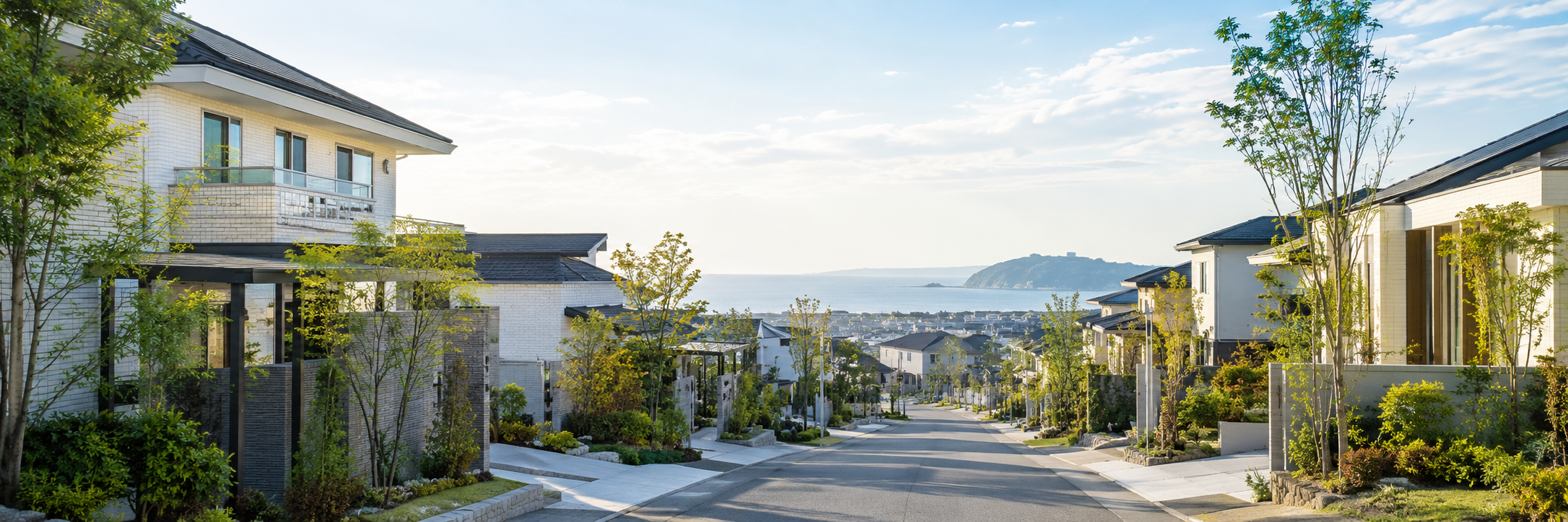 上質な住宅街と街並みのイメージ